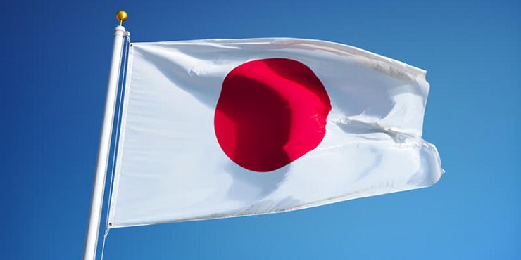 bandeira do japão hasteada